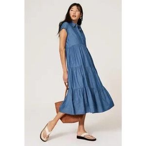 Peter Som Collective Chambray Midi Shirt Dress Sz. 2